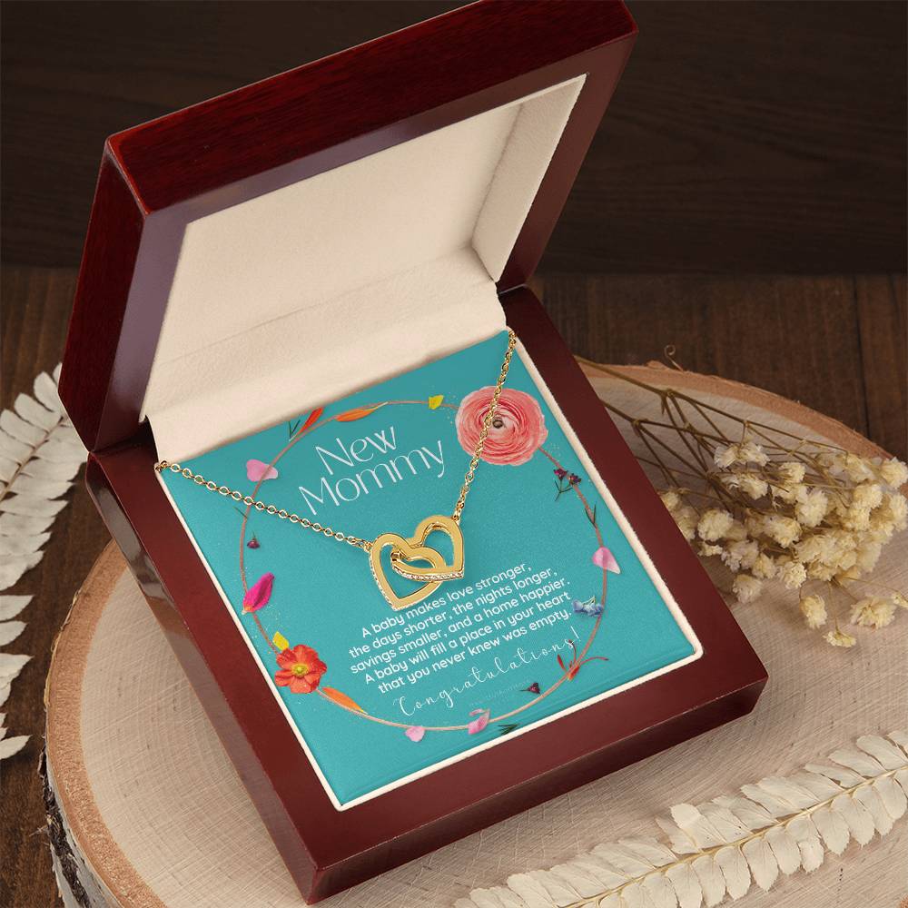 Mom To Be Necklace New Mom Necklace First Time Mom Necklace Pregnancy Gift New Mom Gift New Mommy Gift New Mom Gift Jewelry Interlocking Hearts Necklace