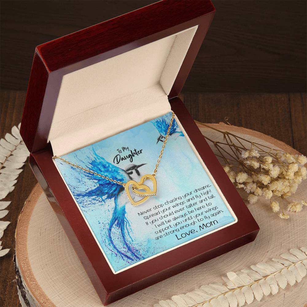 Daughter Necklace Gift Fly High Interlocking Hearts Necklace