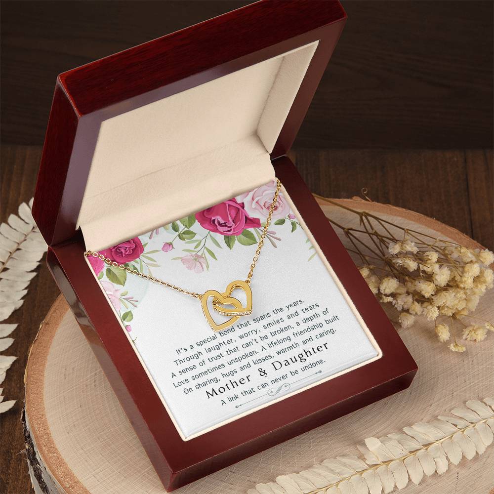 Mother Daughter Interlocking Hearts Necklace