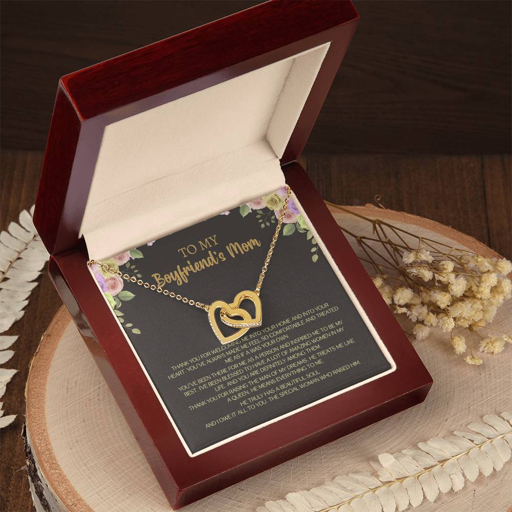 For My Lovely Boyfriends Mom Interlocking Hearts Necklace