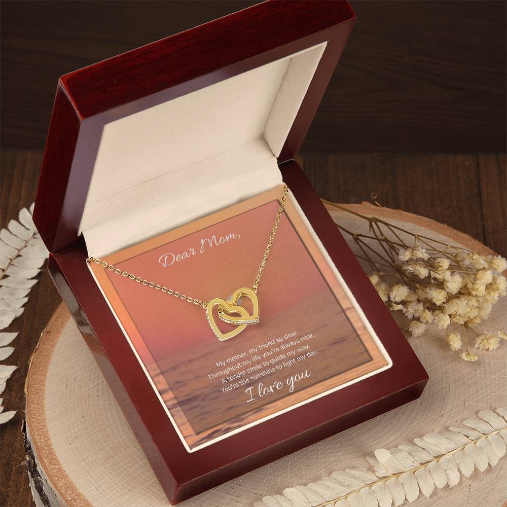 Dear Mom Interlocking Hearts Necklace