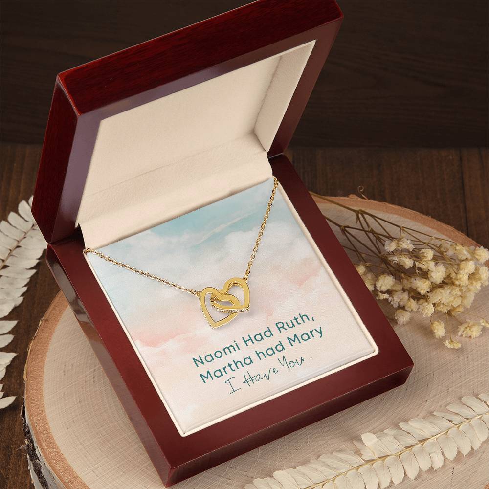 Unbiological Sister Necklace Naomi And Ruth Best Friend Gift Jewelry Interlocking Hearts Necklace