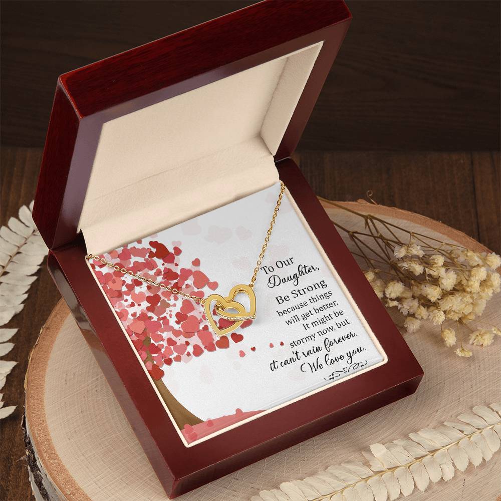 Necklace - To Our Daughter Interlocking Hearts Necklace
