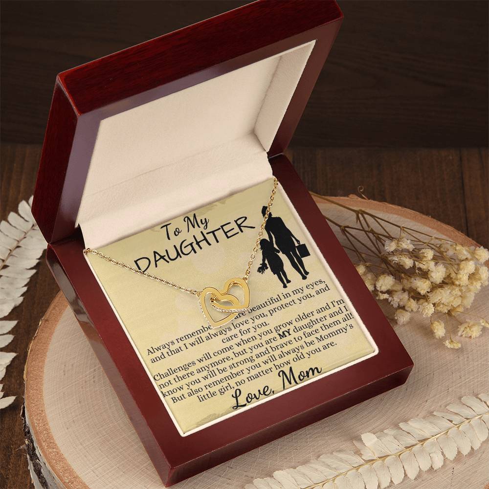 To My Beautiful Daughter - Interlocking Hearts Necklace