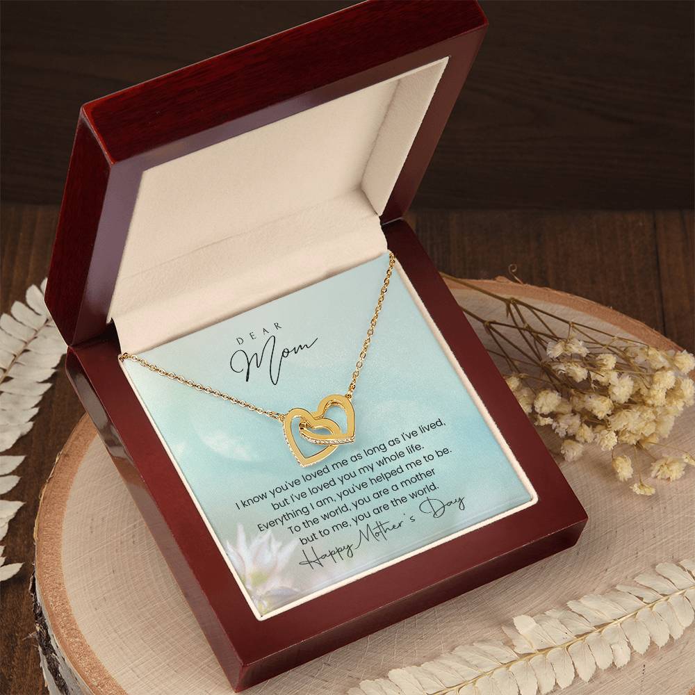 You Are The World Mother'S Day Double Hearts Interlocking Hearts Necklace