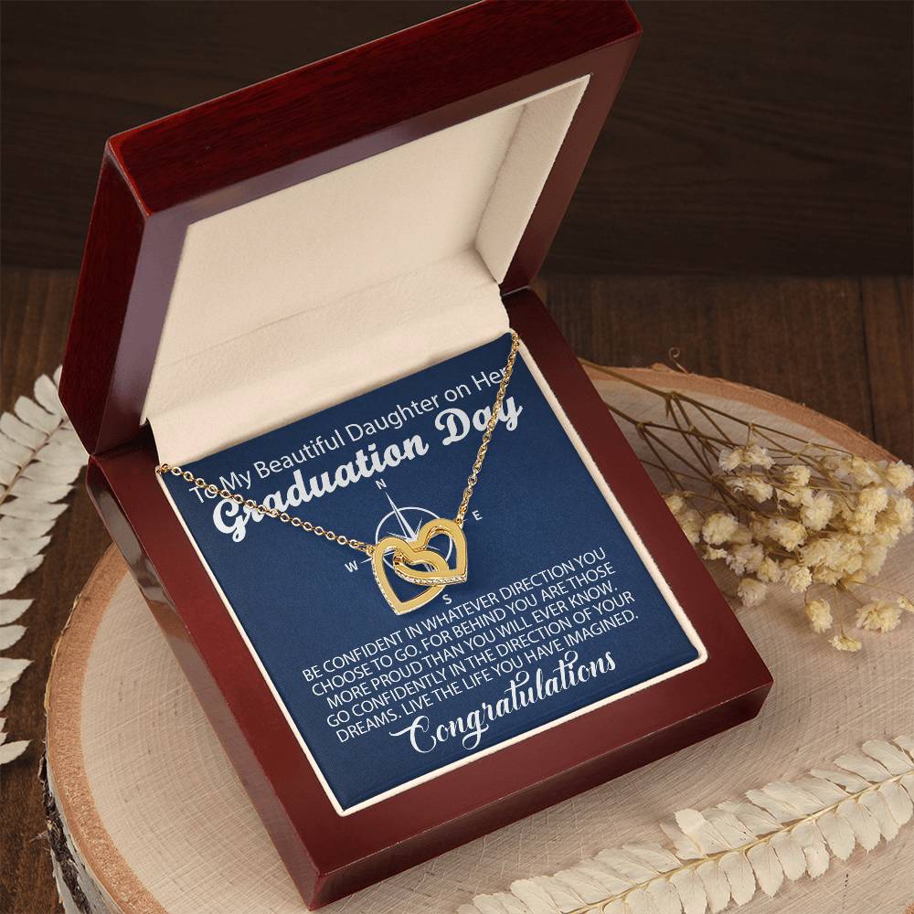 Graduation - Directions Of Your Dreams Interlocking Hearts Necklace