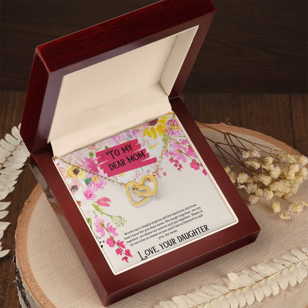 To My Dear Mom Happy Mother'S Day Interlocking Hearts Necklace