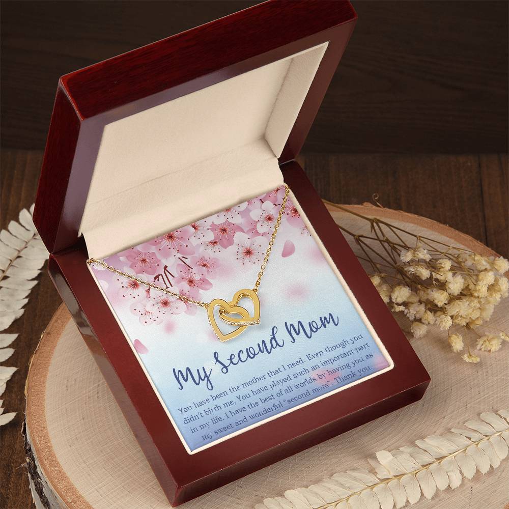 To My Second Mom Gifts Interlocking Hearts Necklace Gift For Mother In Law Stepmother Gifts For Unbiological Mom Gifts For Godmother Gifts For Her