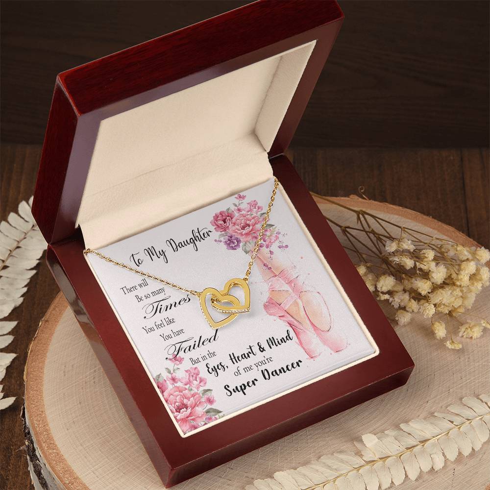 Ballet Daughter Gift From Mom Necklace For Daughter Gift For Dancer From Mom Interlocking Hearts Necklace