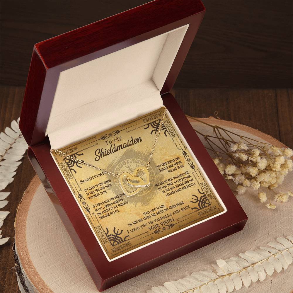 To My Shieldmaiden - Interlocking Heart Interlocking Hearts Necklace
