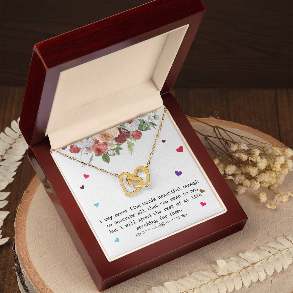 To My Wife Necklace - Anniversary Gift For Wife - Gift For Wife Interlocking Hearts Necklace
