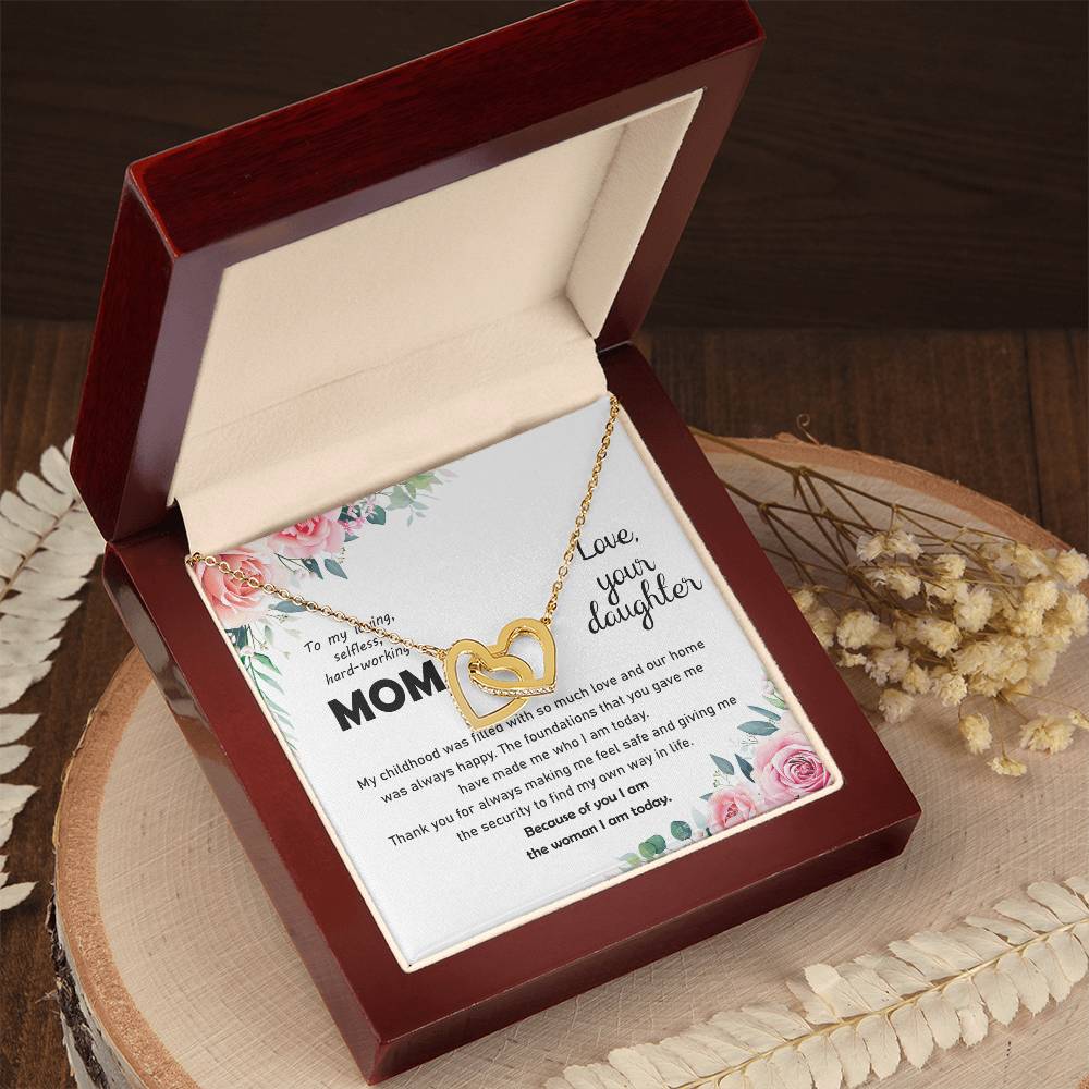 Thank You Mom Thanksgiving Gift Interlocking Hearts Interlocking Hearts Necklace