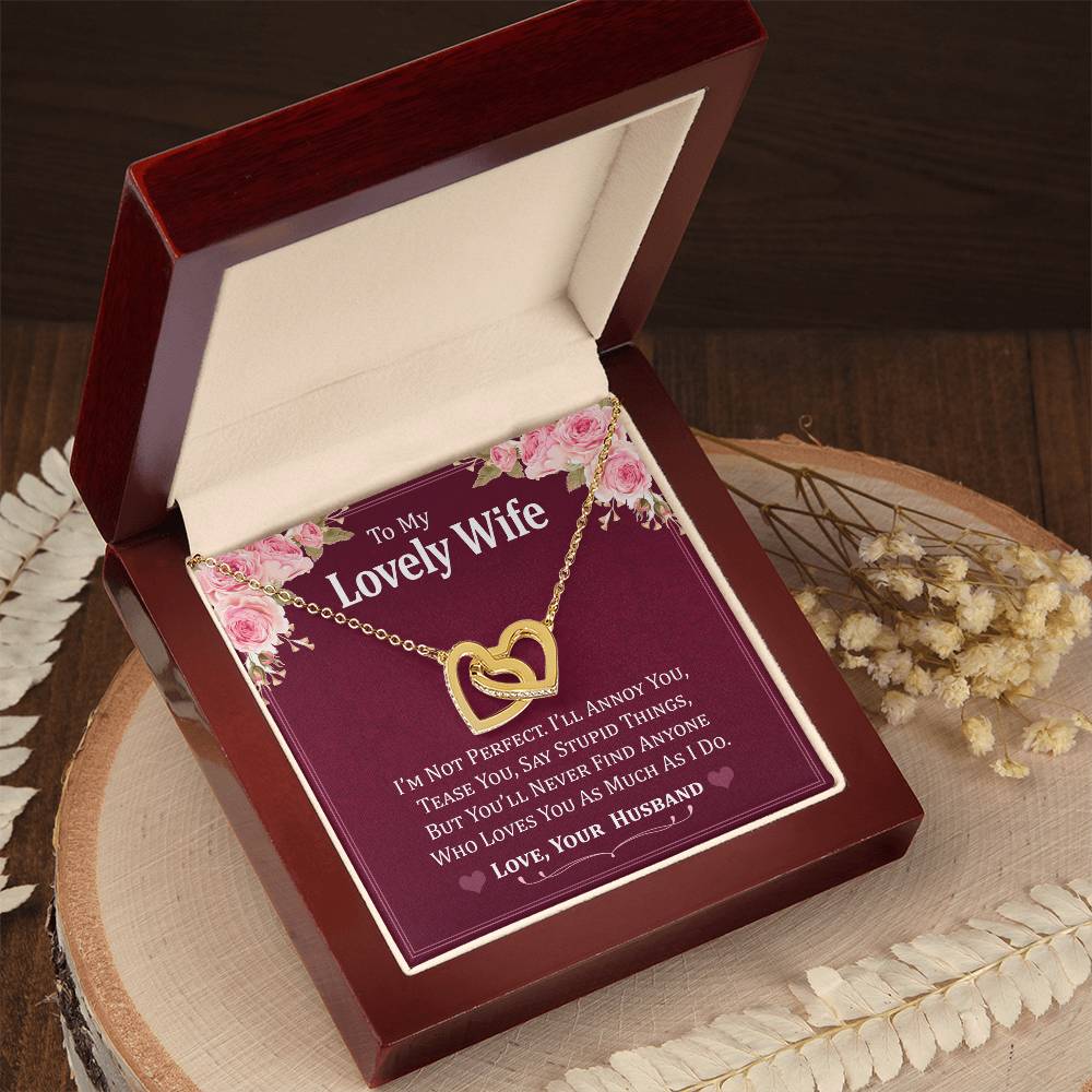 Perfect Gift For Wife Interlocking Hearts Necklace