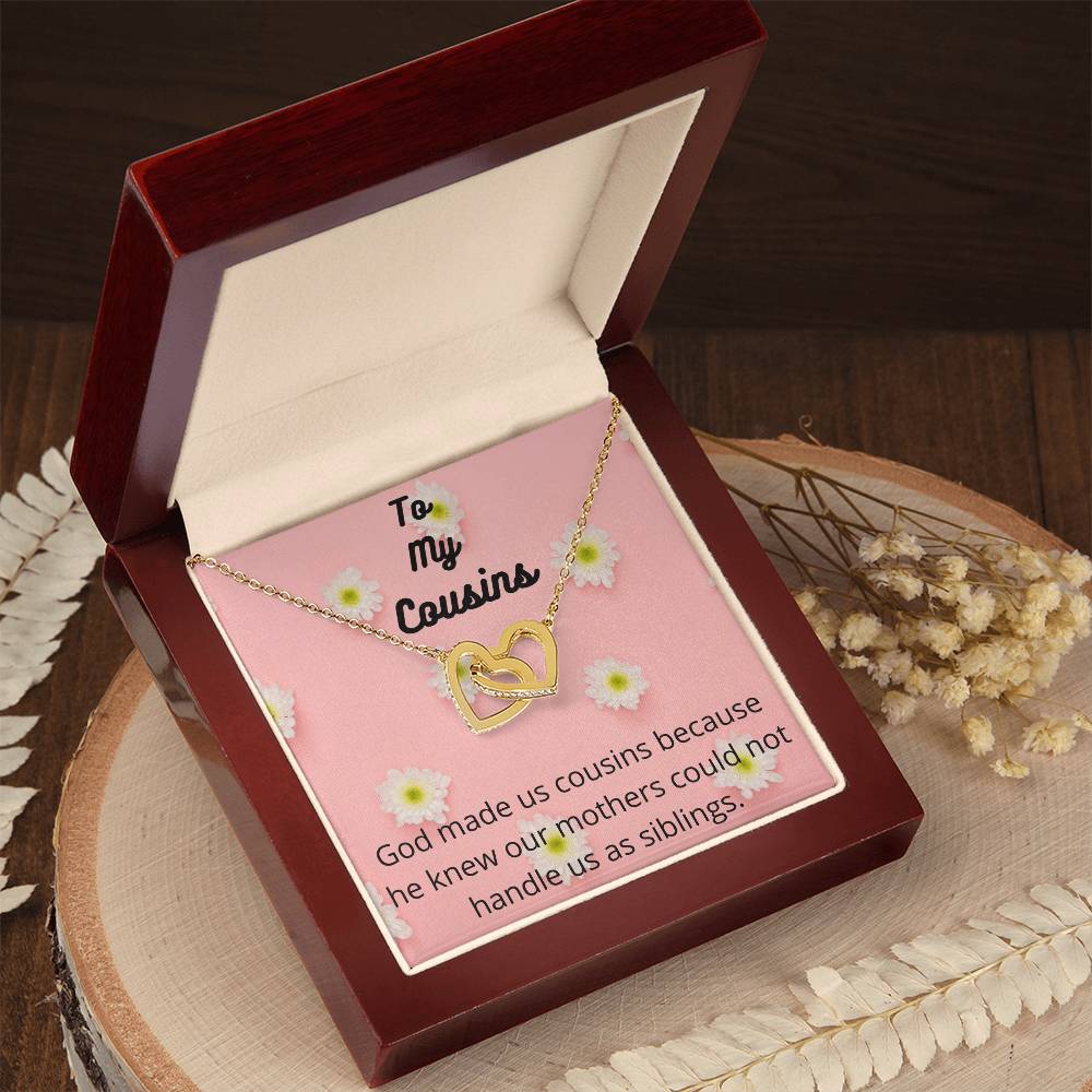 To My Cousins - Interlocking Heart Necklace - Cousin Gift Family Gift Cousin Necklace Meaningful Gift Giftable Jewelry Gift For Women Interlocking Hearts Necklace