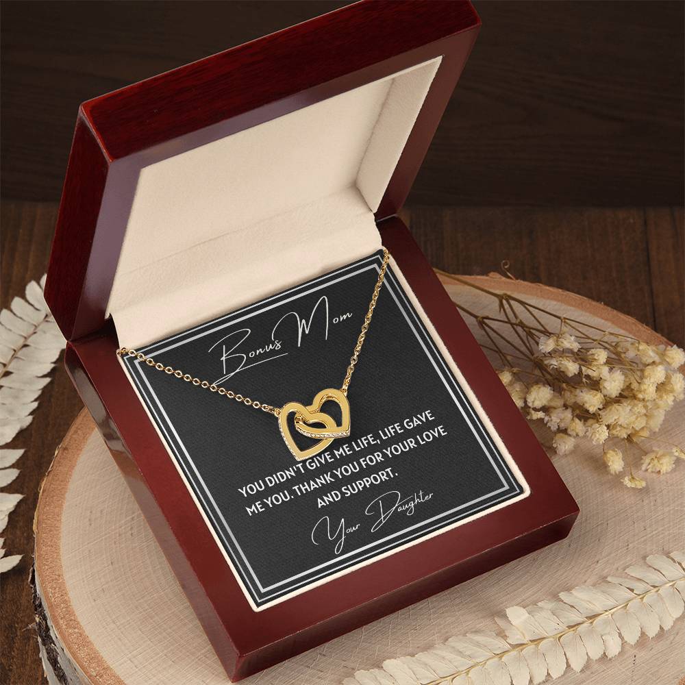 Bonus Mom 2 Interlocking Hearts Necklace