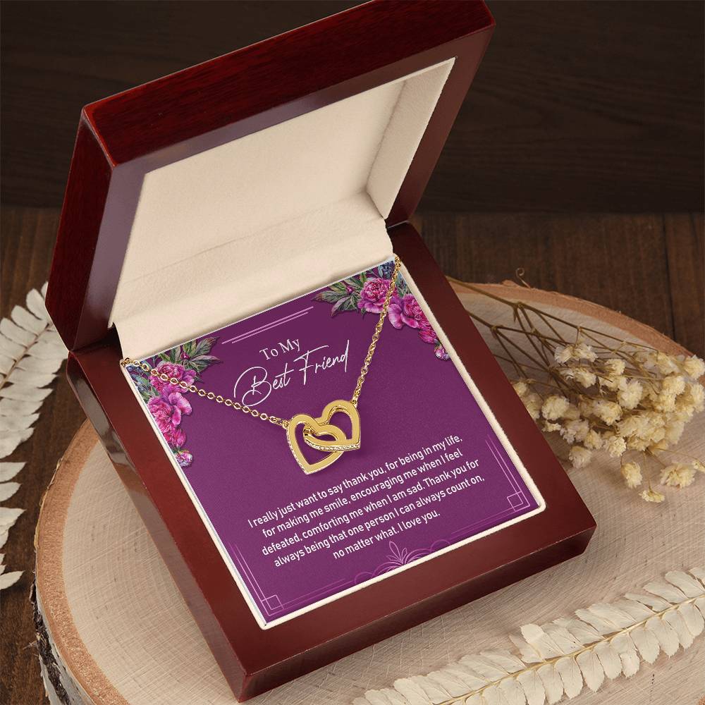 To My Best Friend Interlocking Hearts Necklace Birthday Gift
