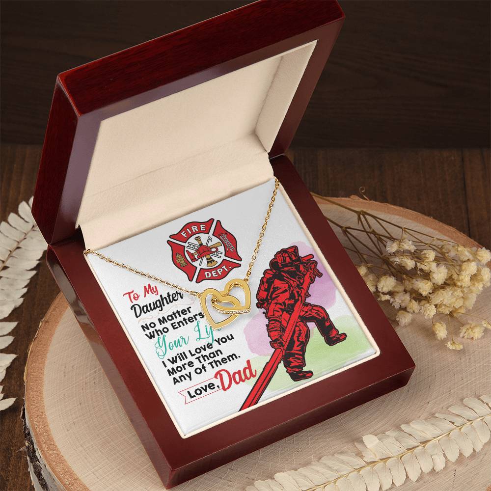 Firefighter'S Daughter - Interlocking Heart Necklace Interlocking Hearts Necklace