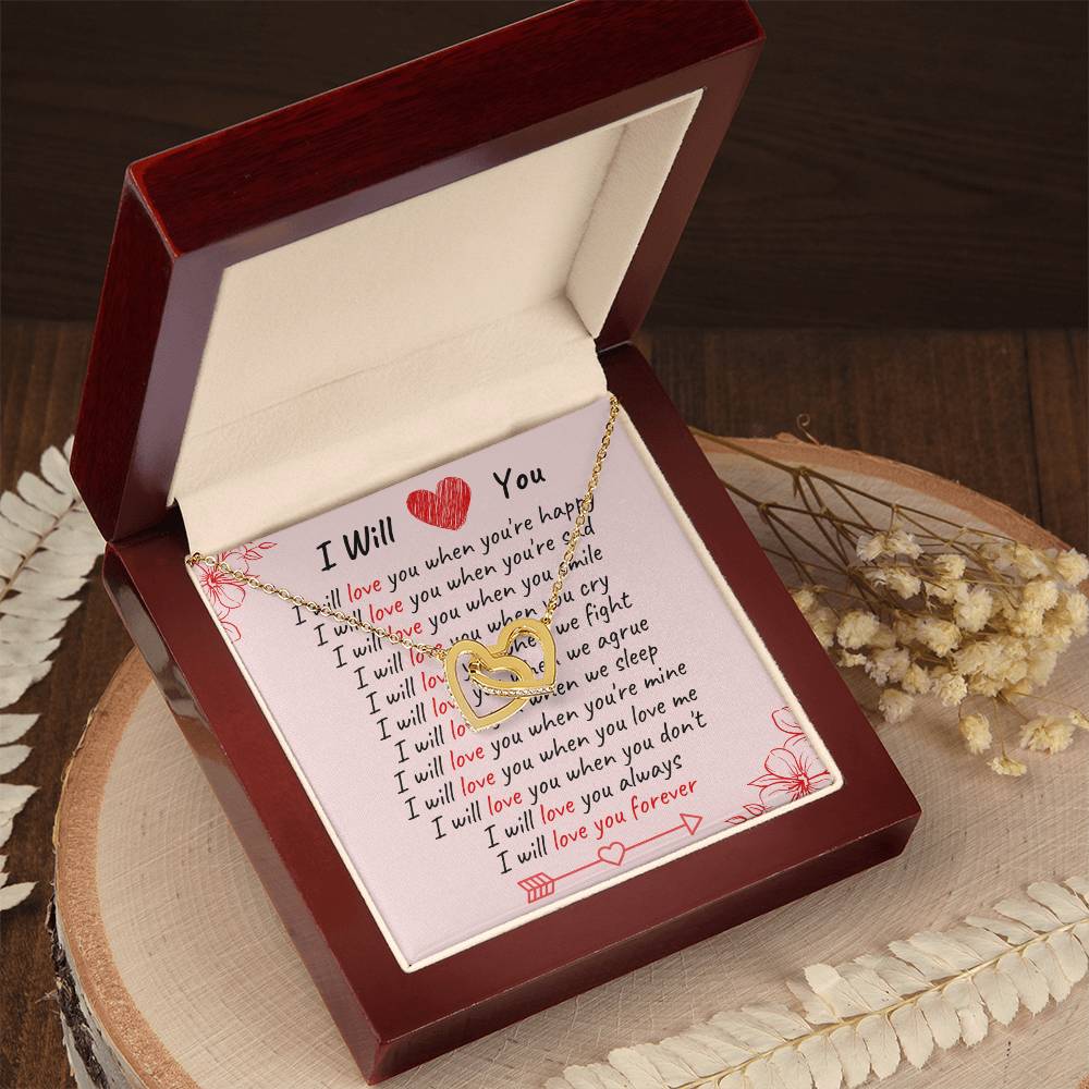 I Will Love You - Spark Romance With This Necklace Interlocking Hearts Necklace