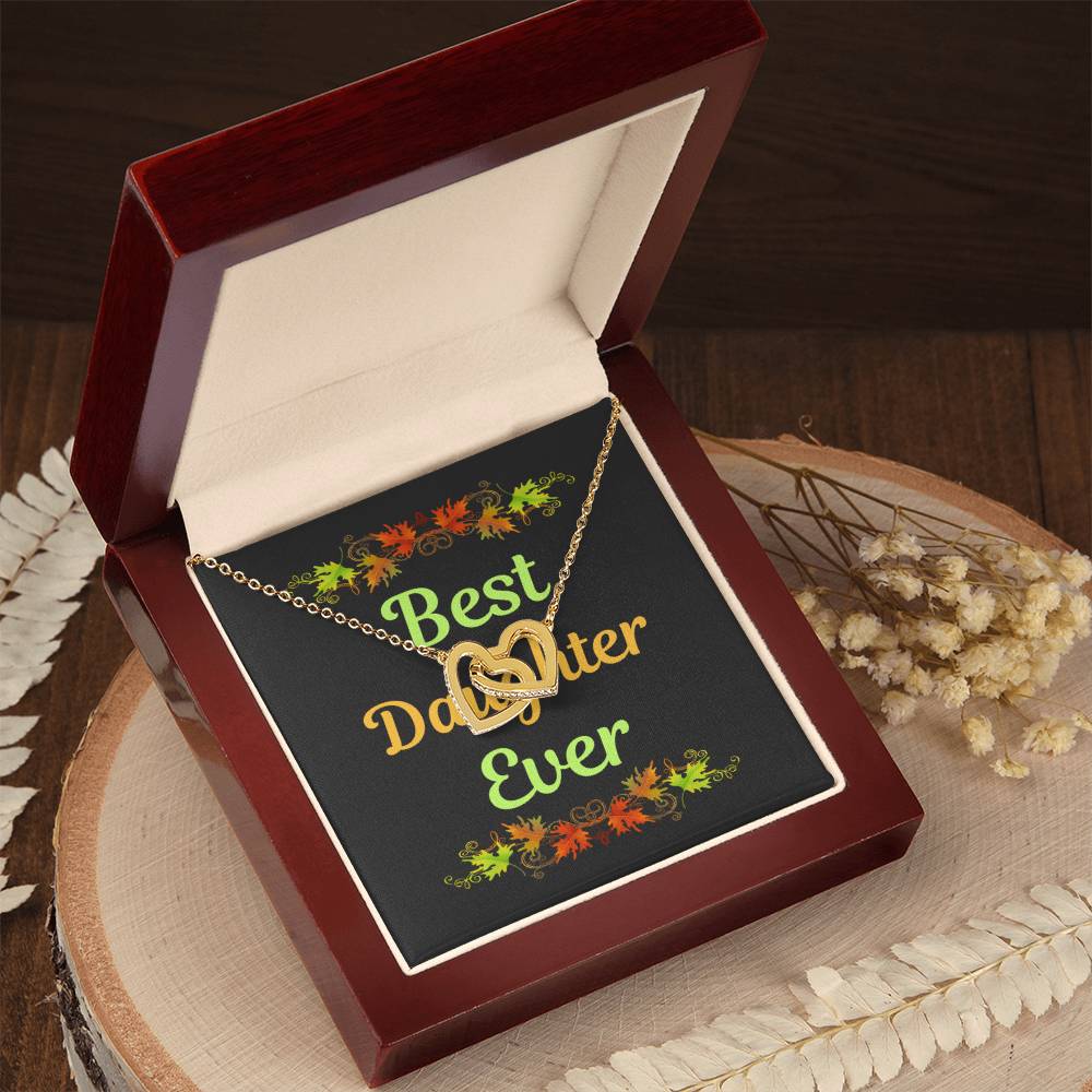 Best Daughter Ever Interlocking Hearts Necklace