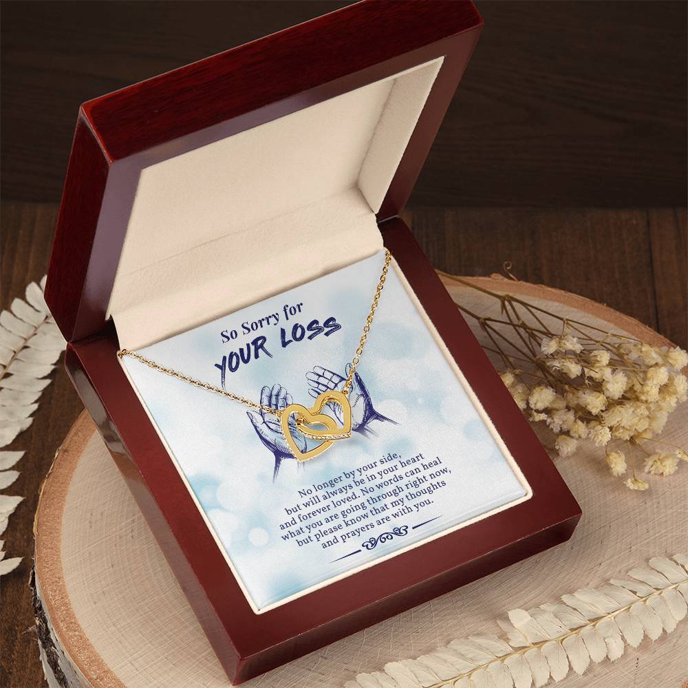 So Sorry For Your Loss In Loving Memory Of Your Mom Initials Hearts Necklace Grief And Loss Of Mom Condolence Gift Memorial Jewelry Interlocking Hearts Necklace