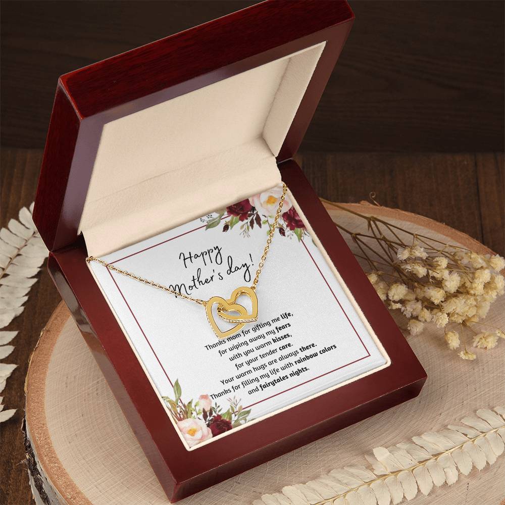 Happy Mothers Day! Thanks Mom For Gifting Me Life Interlocking Hearts Necklace
