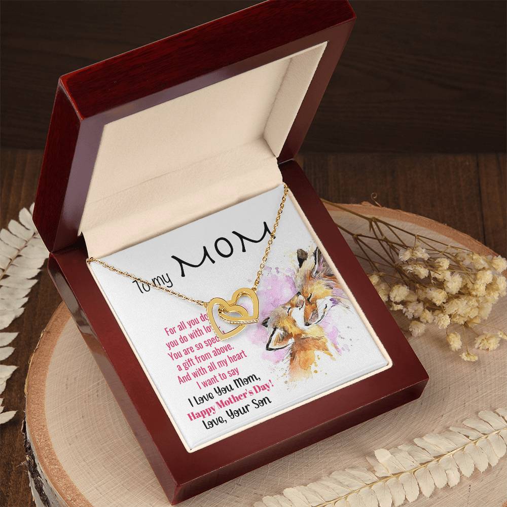 To My Mom Interlocking Hearts Necklace