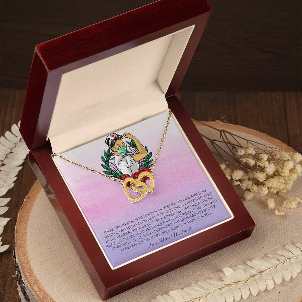 To My Beautiful Nurse Interlocking Hearts Necklace