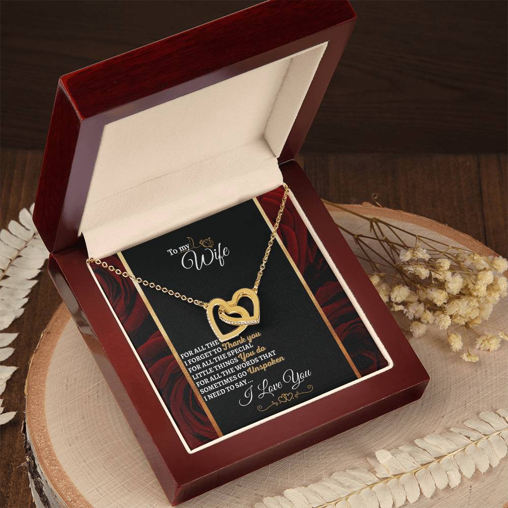 I Need To Say Interlocking Hearts Necklace Roses Edition