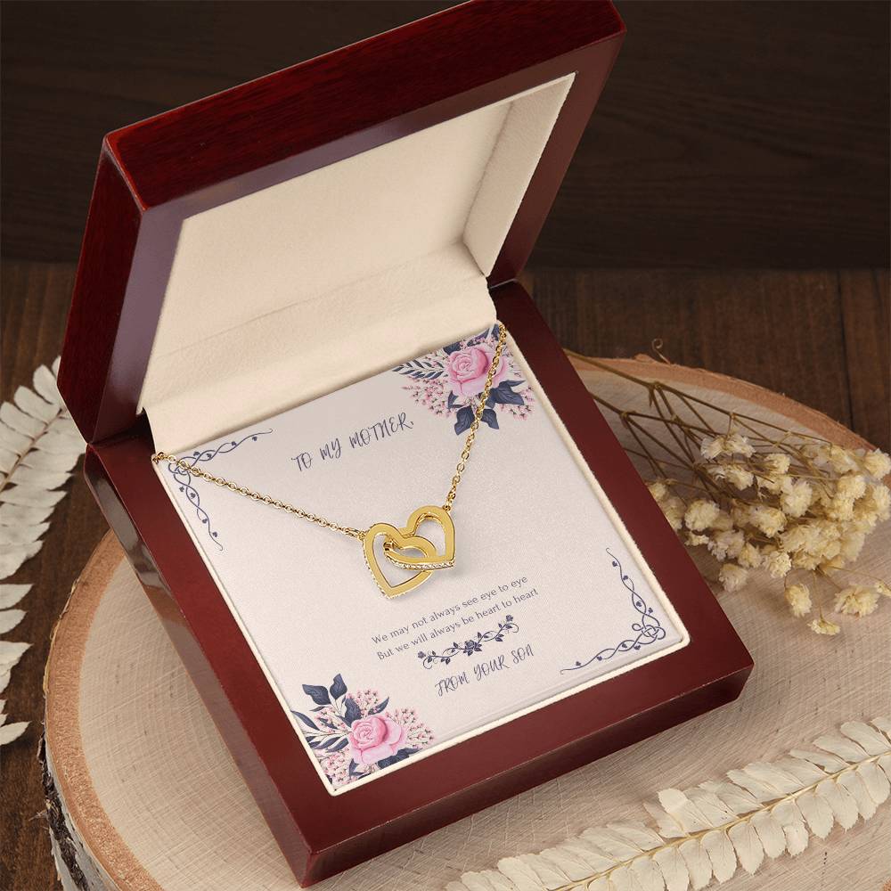 Heart To Heart Never-Ending Love Necklace From Son Interlocking Hearts Necklace