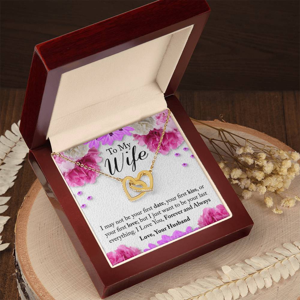 To My Wife Interlocking Hearts Necklace