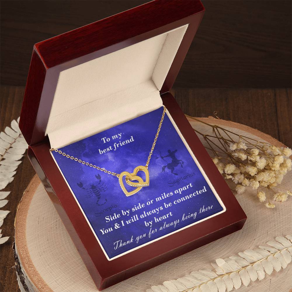 Scorpio To Sagittarius Best Friend Interlocked Hearts Necklace Interlocking Hearts Necklace