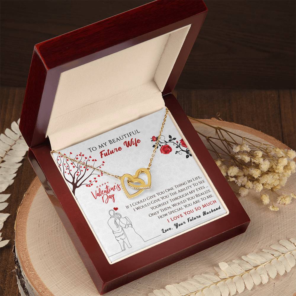 To My Beautiful Future Wife - Interlocking Hearts Necklace Gift Set - I Love You So Much