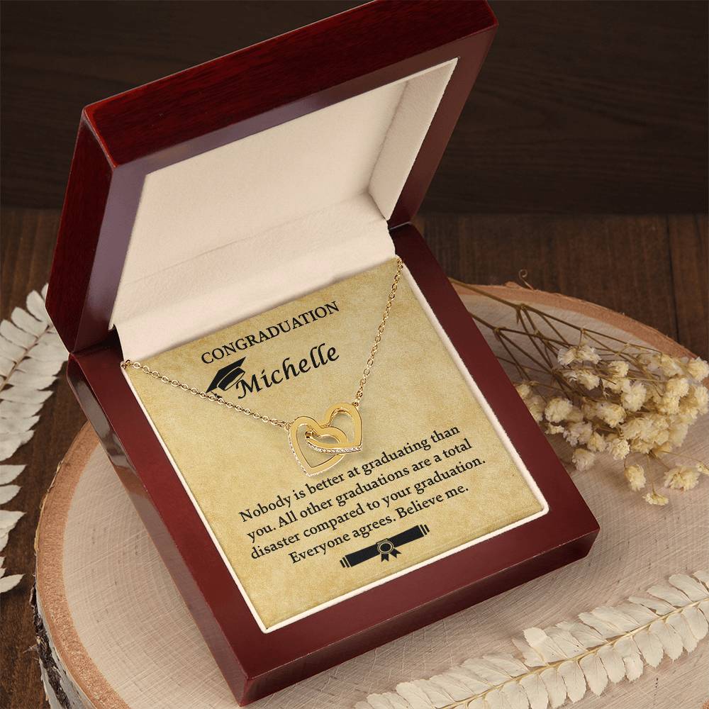 Funny Graduation Gift - Necklace Interlocking Hearts Necklace
