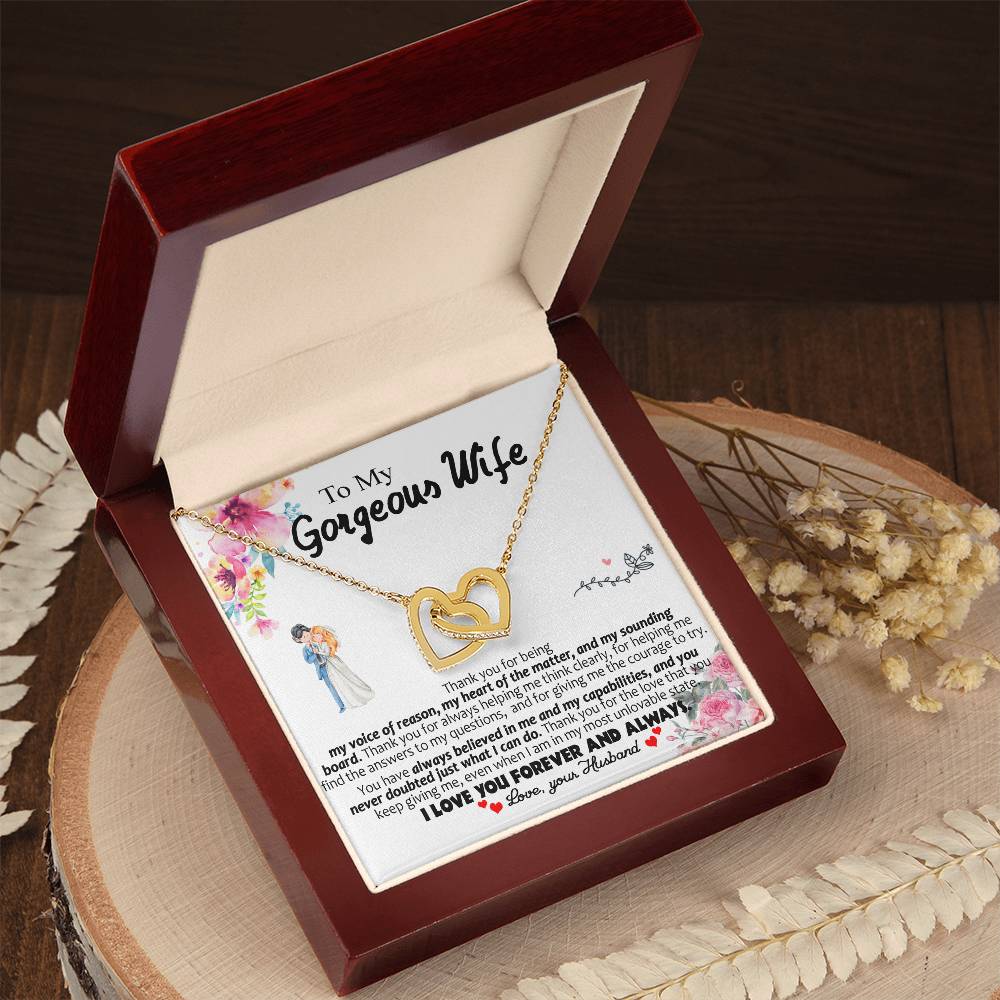 Special Valentine'S Gift For Wife Necklace Interlocking Hearts Necklace