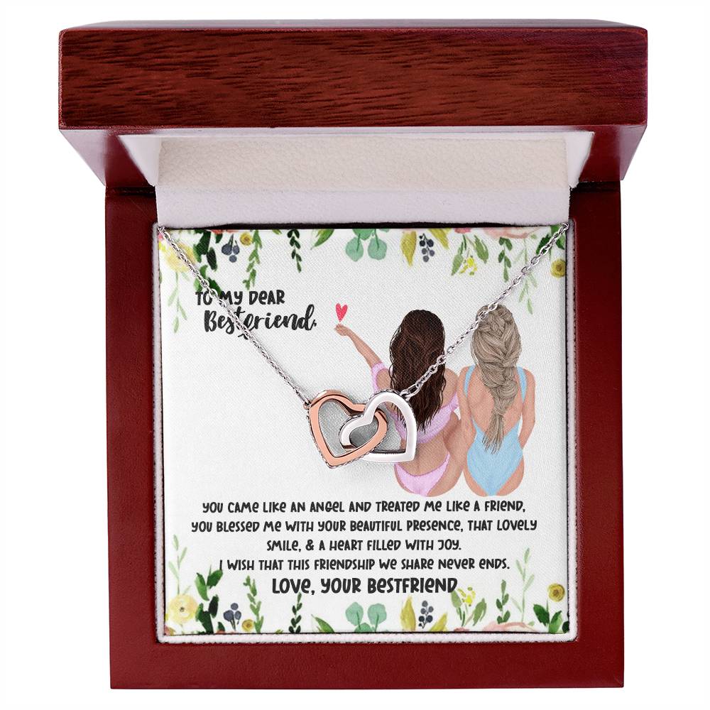 To My Bestfriend Interlocking Necklace Interlocking Hearts Necklace