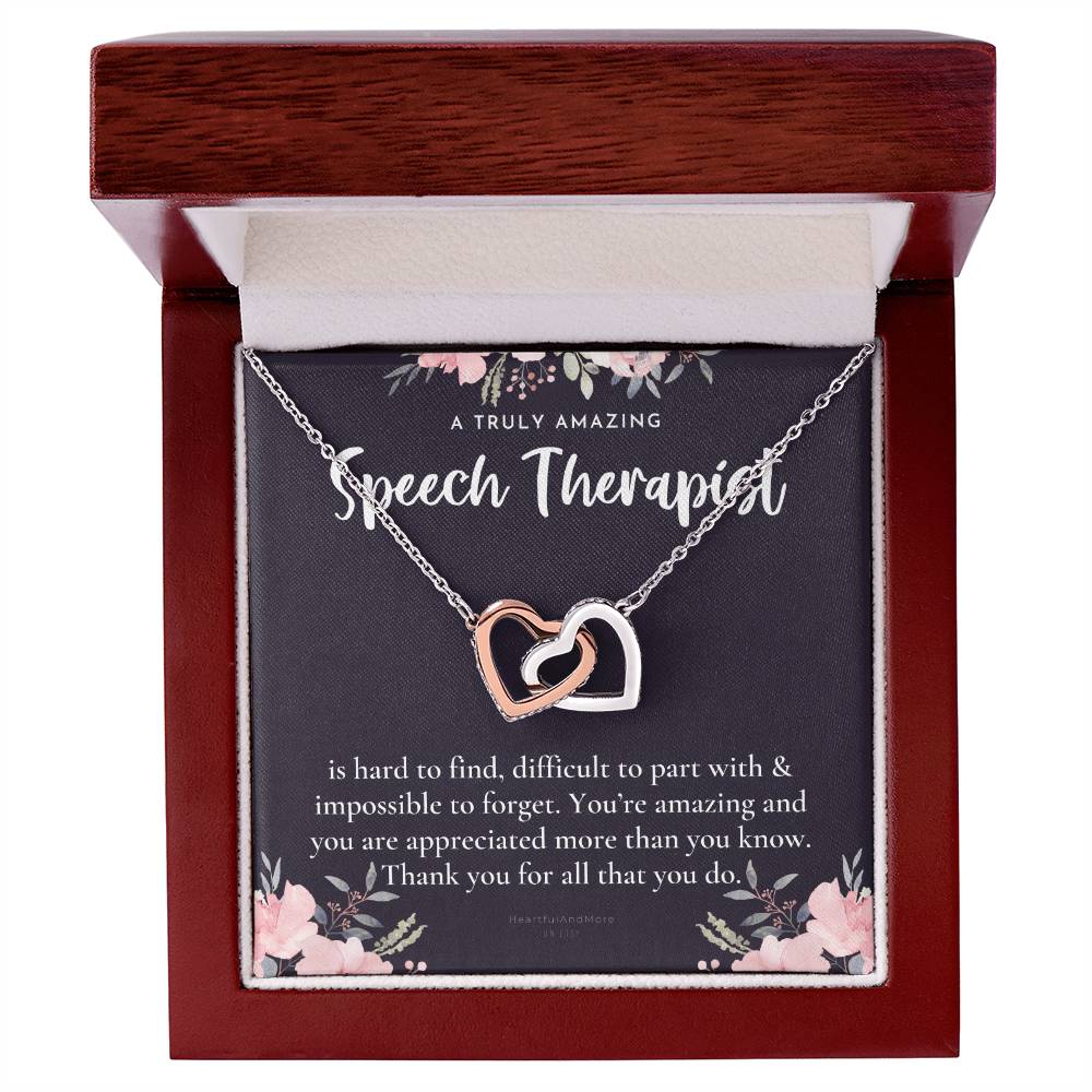 Speech Therapist Gift Amazing Speech Therapist Gift Necklace Language Pathologist Gift For Speech Pathologist Interlocking Hearts Necklace