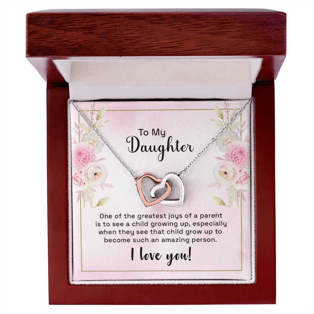 Daughter Gift From Mom Beautiful Two Hearts Interlocked Necklace For Daughter Interlocking Hearts Necklace
