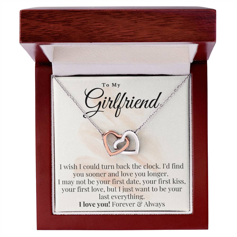 To My Girlfriend Necklace Interlocking Hearts Necklace