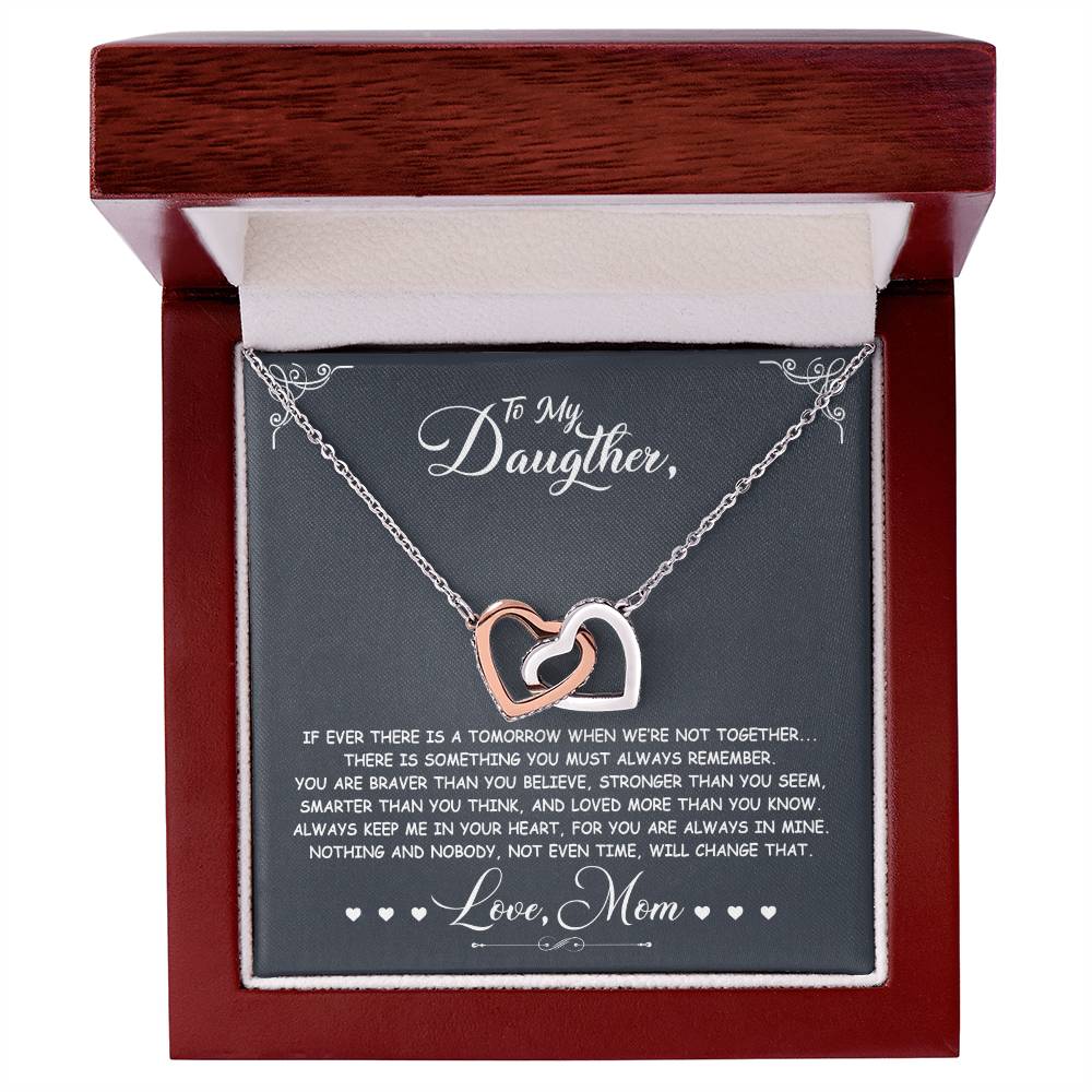 If Ever There Is A Tomorrow - Love Mom - Double Hearts Interlocking Hearts Necklace