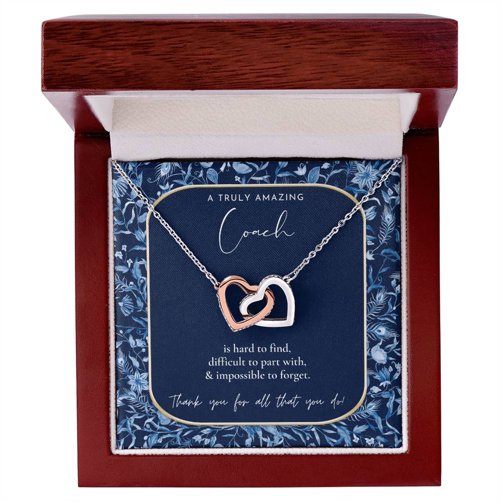 Gymnastics Coach Gift For Women Leaving Gift For Gymnastics Coach To A Truly Amazing Gymnastics Coach Thank You Gift Interlocking Hearts Necklace