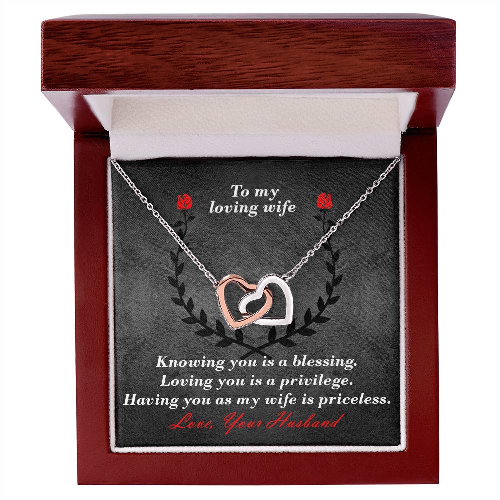 Priceless Wife Interlocked Hearts Necklace Interlocking Hearts Necklace