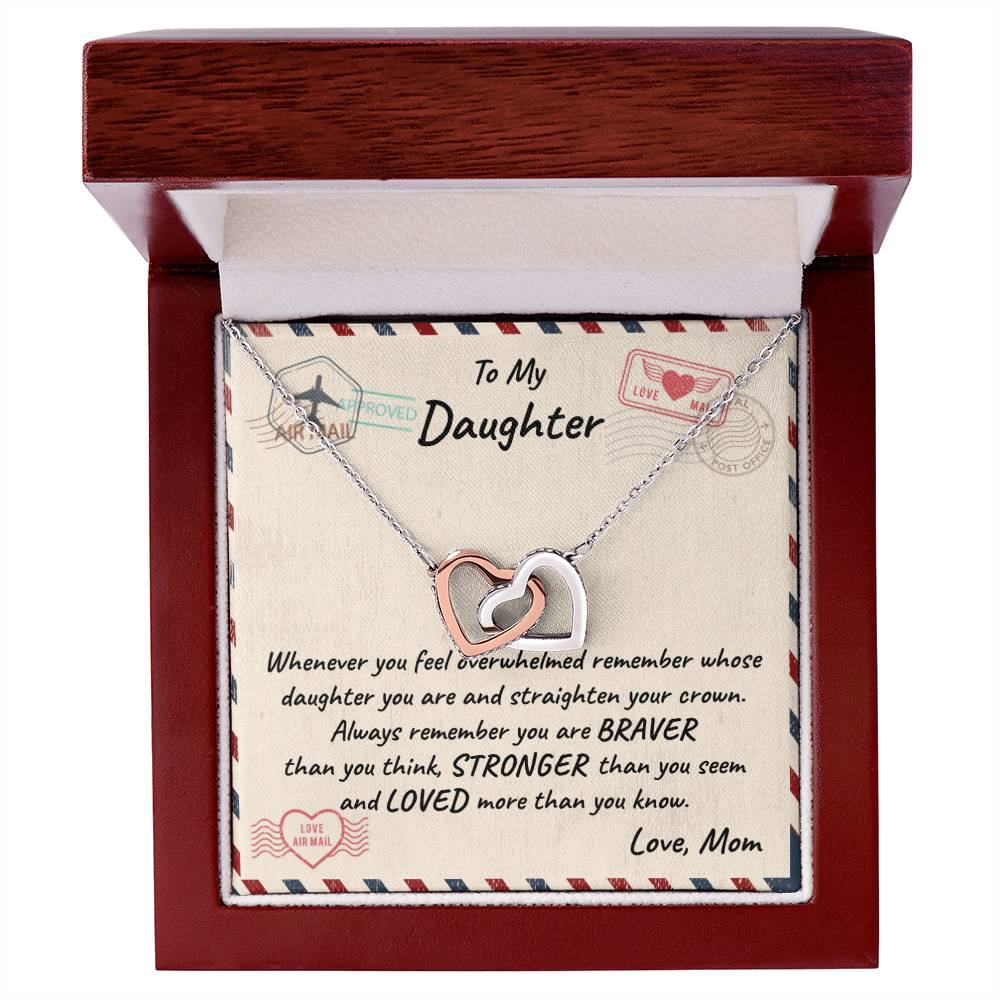 Daughter - Mom Interlocking Hearts Necklace