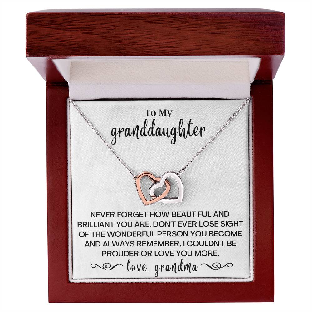 Never Forget How Beautiful - Interlocking Hearts Necklace - Gd09