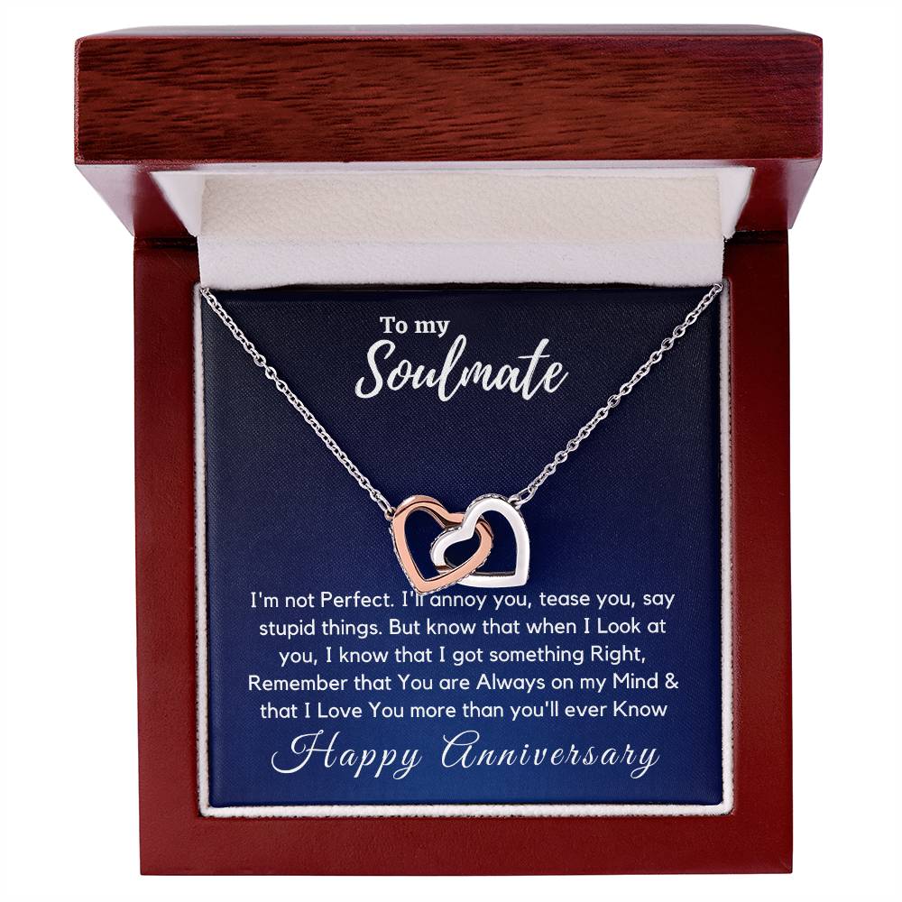 On You'Re Always On My Mind Necklace - Anniversary Gift For Her Interlocking Hearts Necklace