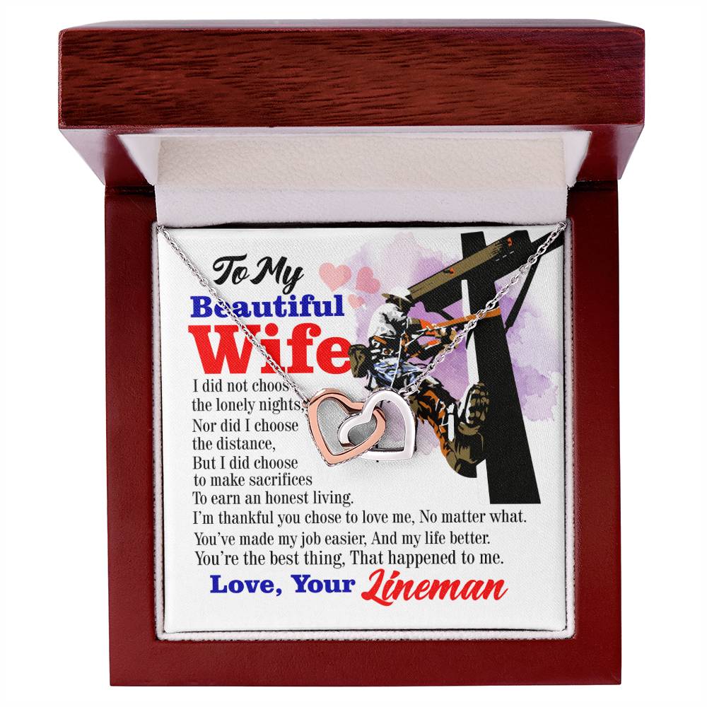 Lineman'S Wife - Interlocking Heart Necklace Interlocking Hearts Necklace