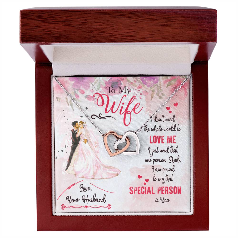 Gift For Wife - I Don'T Need The Whole World Necklace Interlocking Hearts Necklace