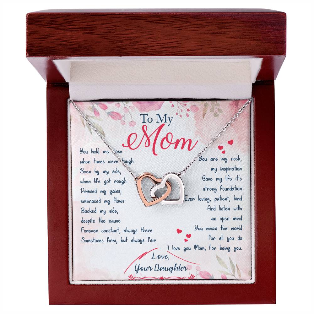 Interlocking Hearts Daughter To Mom You Held Me Close When Times Were Tough Interlocking Hearts Necklace