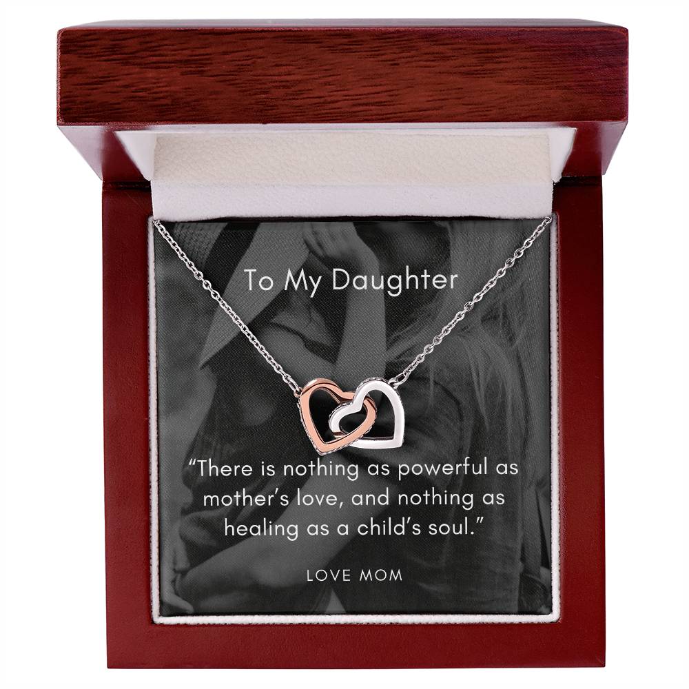 There Is Nothing As Powerful As Mother’S Love And Nothing As Healing As A Child’S Soul Interlocking Hearts Necklace