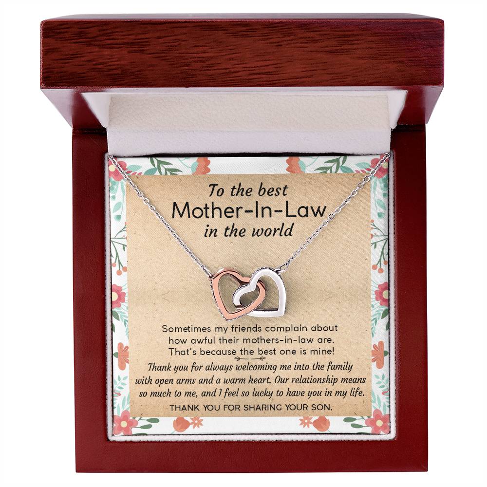 Gift For Mother-In-Law - The Best One Is Mine 2 - Interlocking Interlocking Hearts Necklace