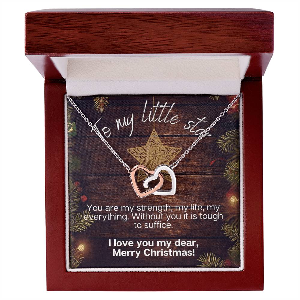 To My Little Star ⭐ - Perfect Christmas Gift 🎅🤶 Interlocking Hearts Necklace